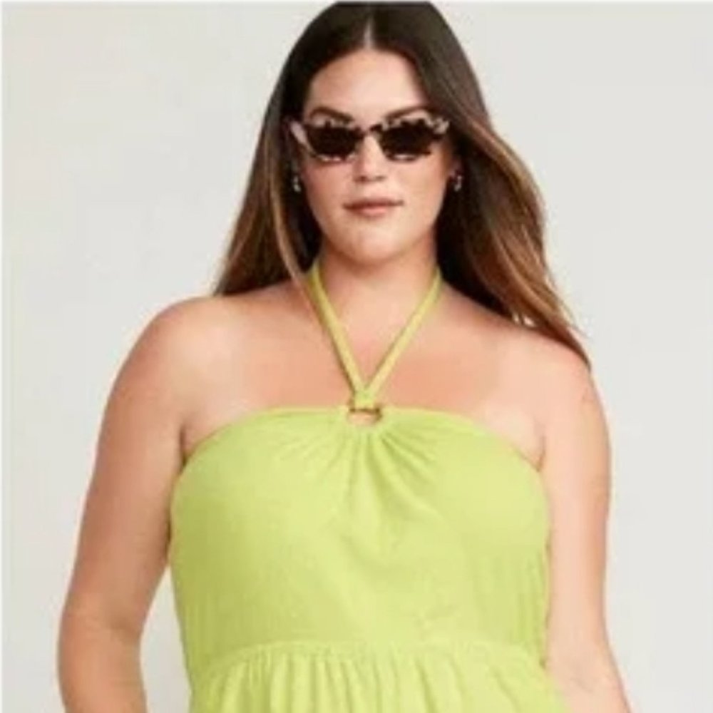 Halter O-Ring Romper Lemon Lime NWT Sz Med